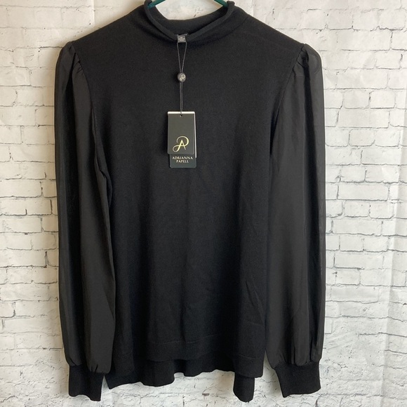 Adrianna Papell NWT Funnel Neck Sweater long sheer sleeves XS office workwear - Picture 13 of 16